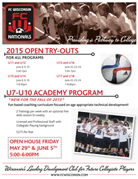 FC Wisconsin Announces Try-Out Dates for 2015 Season